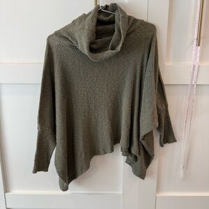 Green ribbed Free People beach cover-up open back tunic boho top size small